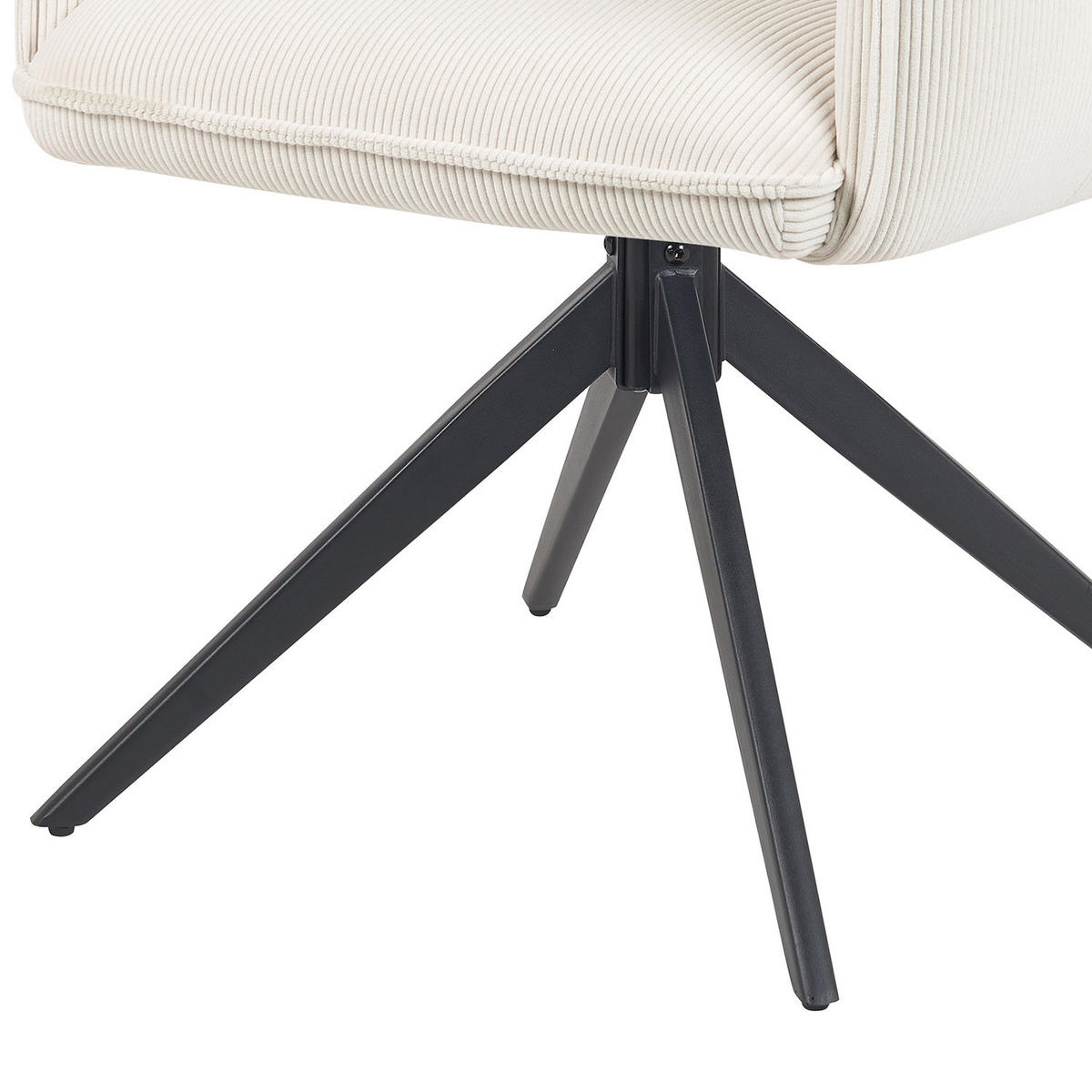 ARMLEHNSTUHL Mika-Nina - Creme/Schwarz, Textil/Metall (60/88/63cm) - DUBI Möbel