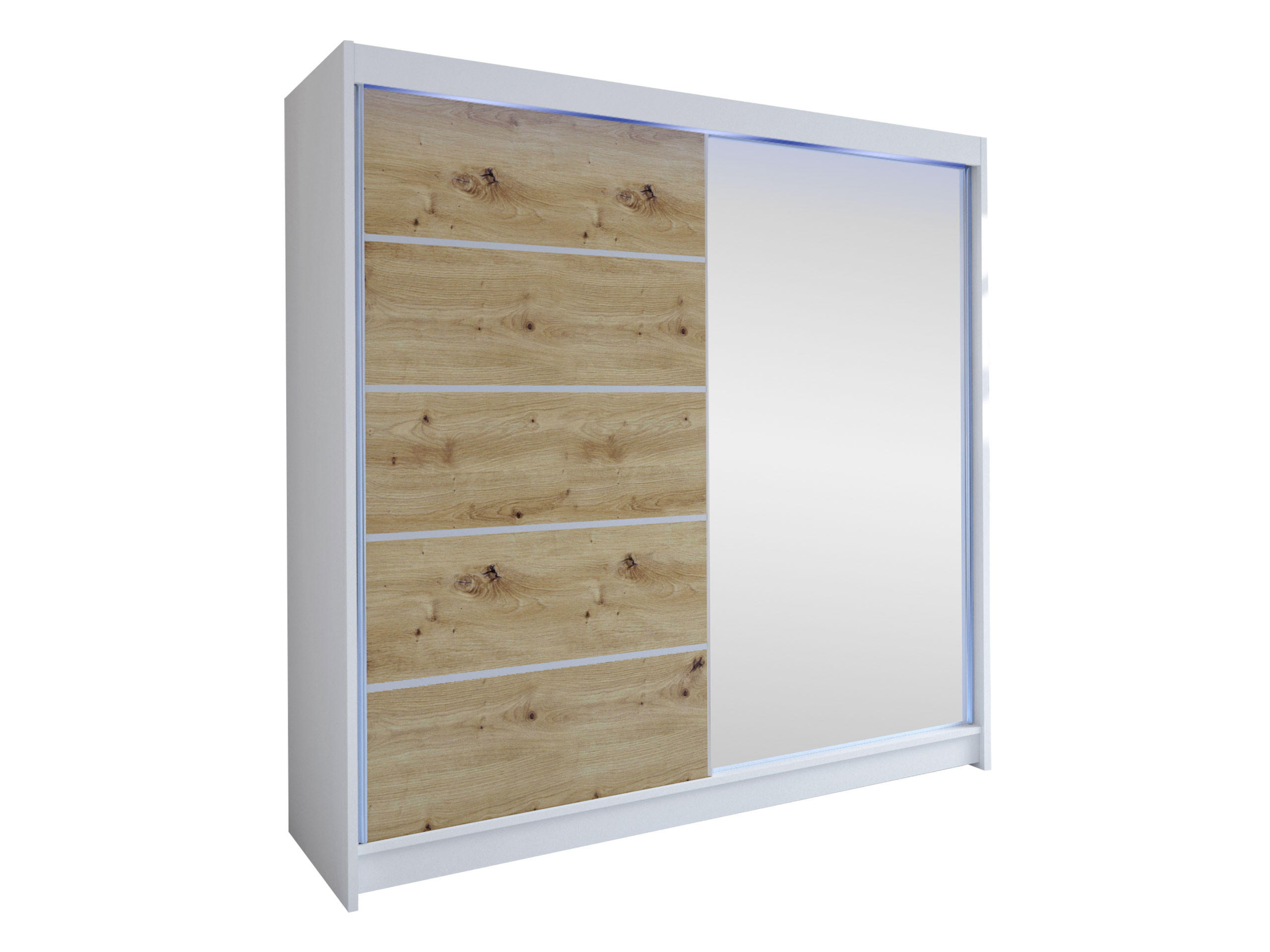 MIRJAN24 SCHWEBETÜRENSCHRANK Eiche Artisan 180cm × 58cm × 215cm