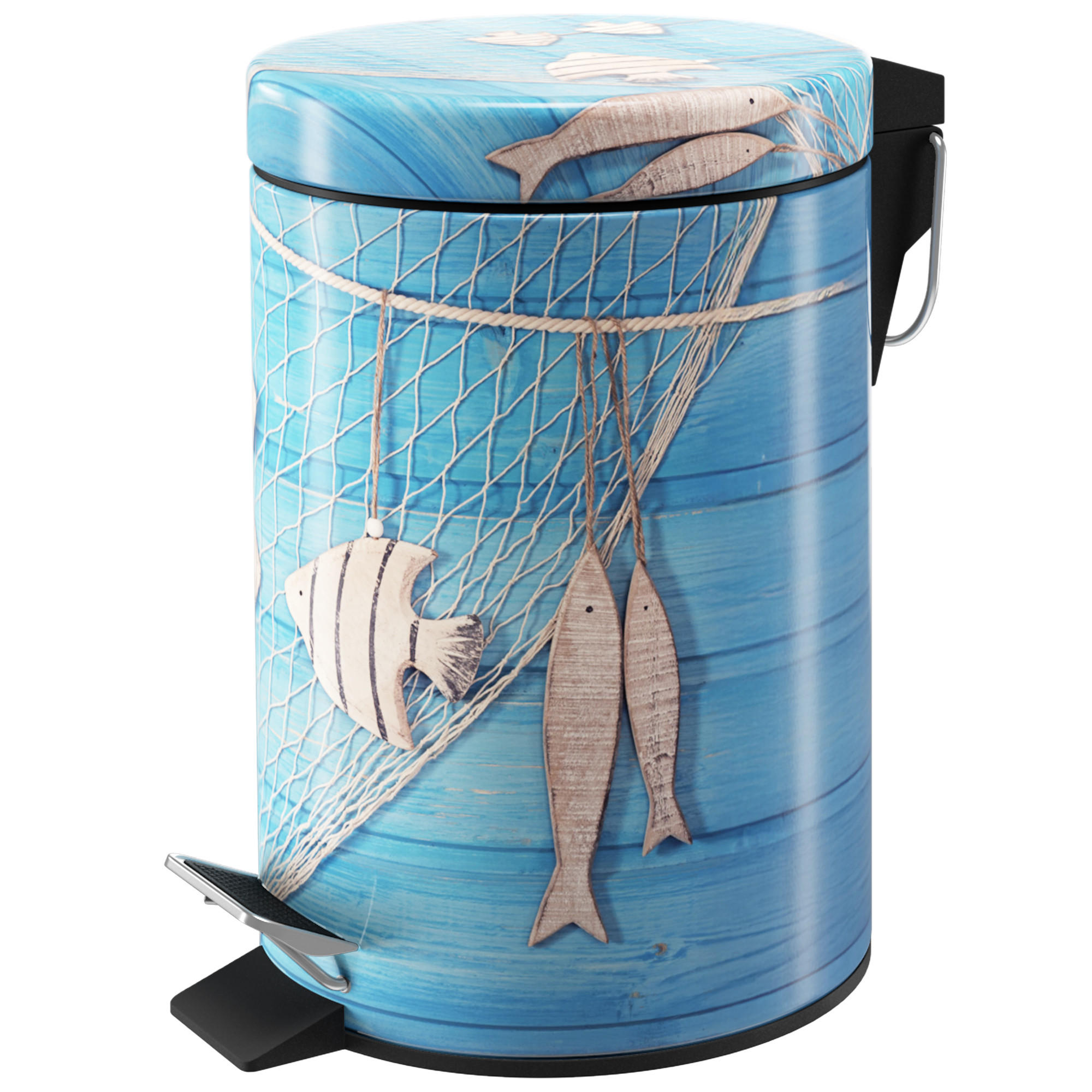 Sanilo Kosmetikeimer Blau, Hellblau, Beige, Hellgrau 17x25x25 cm