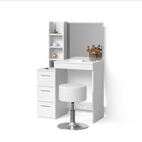SCHMINKTISCH Ivera Weiß 79.9 cm mit Hocker - Weiß, Holzwerkstoff (79.9/127.4/40cm) - Livinity®