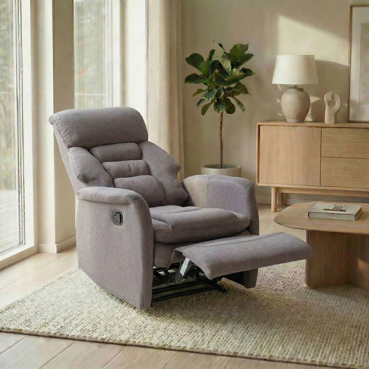 FERNSEHSESSEL RELAJO - Grau, Textil (72/106/87cm) - IDIMEX