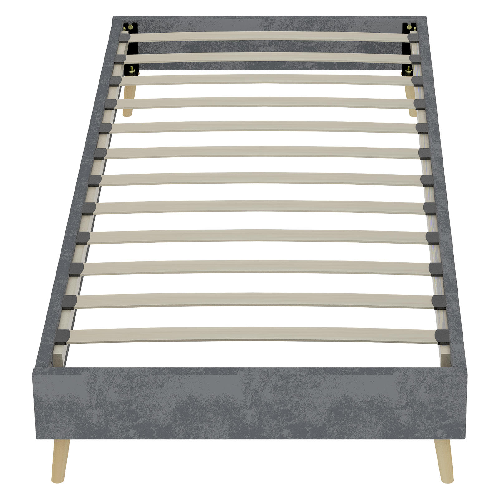 POLSTERBETT 90/200 cm DE-35407 mit Samtbezug Grau - Grau, Metall (90/200cm) - ComfortXL