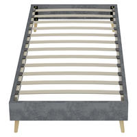 POLSTERBETT 90/200 cm DE-35407 mit Samtbezug Grau - Grau, Metall (90/200cm) - ComfortXL