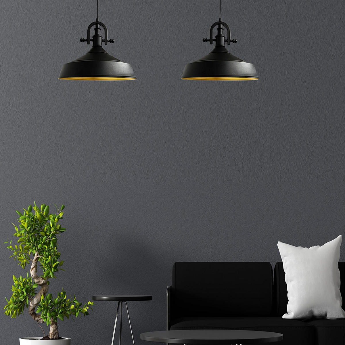 PENDELLEUCHTE Asletl-Marine - Schwarz, Metall (41/41/28cm) - Bamyum