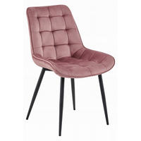 STUHL BARDI 1 Stück, Rosa, Schwarz, mit Samtstoff gepolstert - Beige, Textil/Metall (48/93/56cm) - Komodee