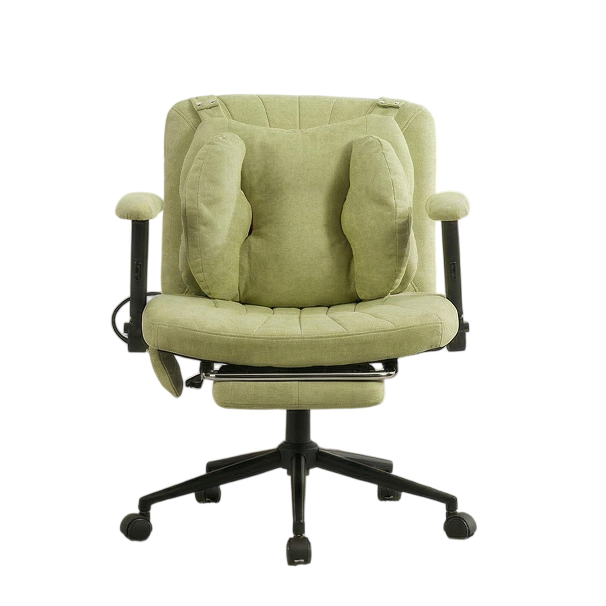 DREHSTUHL DE-40923 mit Fußstütze und Lendenluftkissen Grün - Grün, Metall (80/86/55cm) - ComfortXL