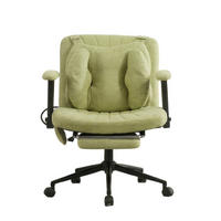 DREHSTUHL DE-40923 mit Fußstütze und Lendenluftkissen Grün - Grün, Metall (80/86/55cm) - ComfortXL