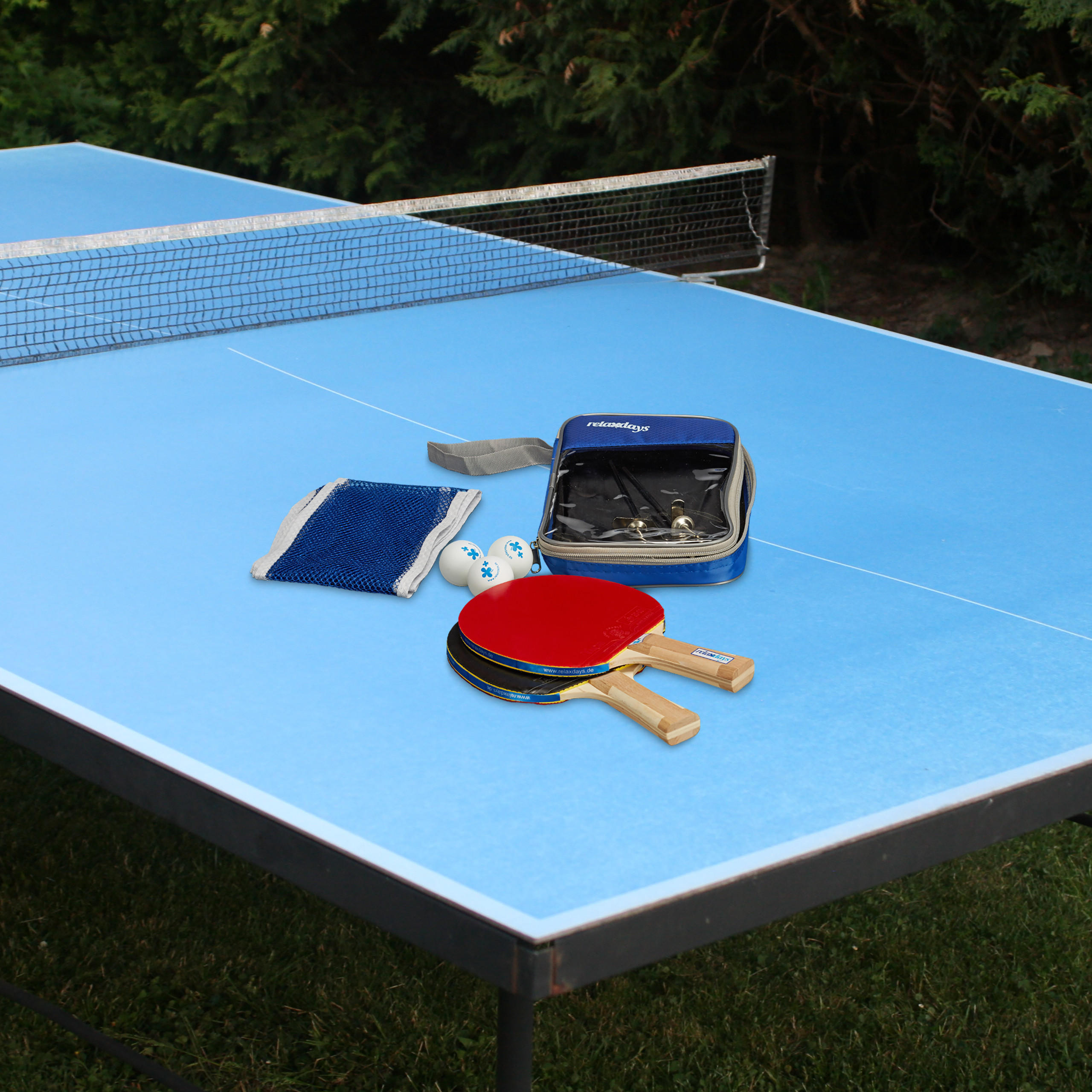 TISCHTENNIS Set - Multicolor, Holz/Kunststoff (150/5cm) - Relaxdays