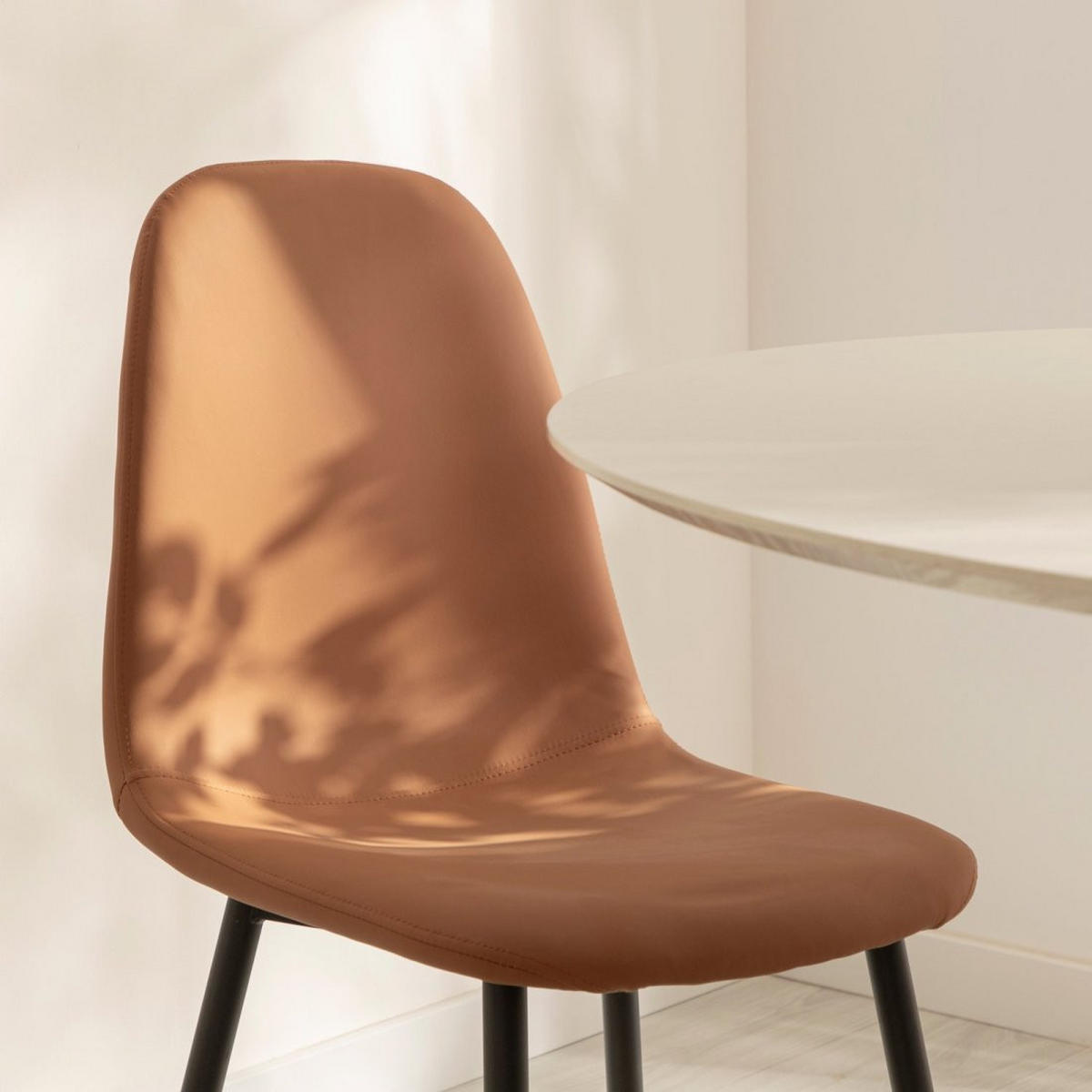 ESSZIMMERSTUHL Elia Terrakotta / Orange 44 cm x 84 cm - Terracotta, Leder (44/84/52cm)