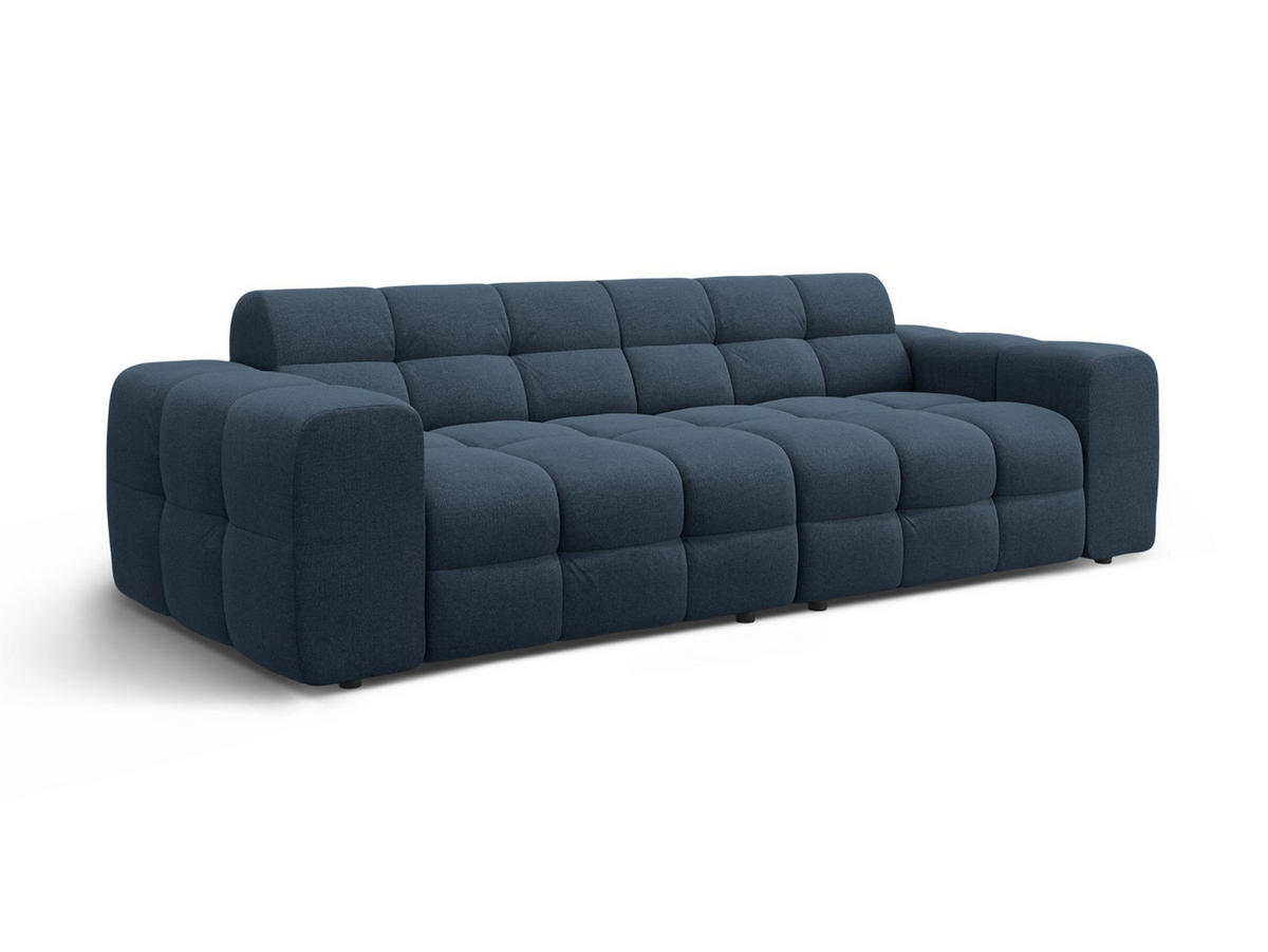 SOFA Kendal aus strukturiertem Stoff marineblau 4 Sitzplätze - Blau, Textil (255/79/103cm) - Micadoni