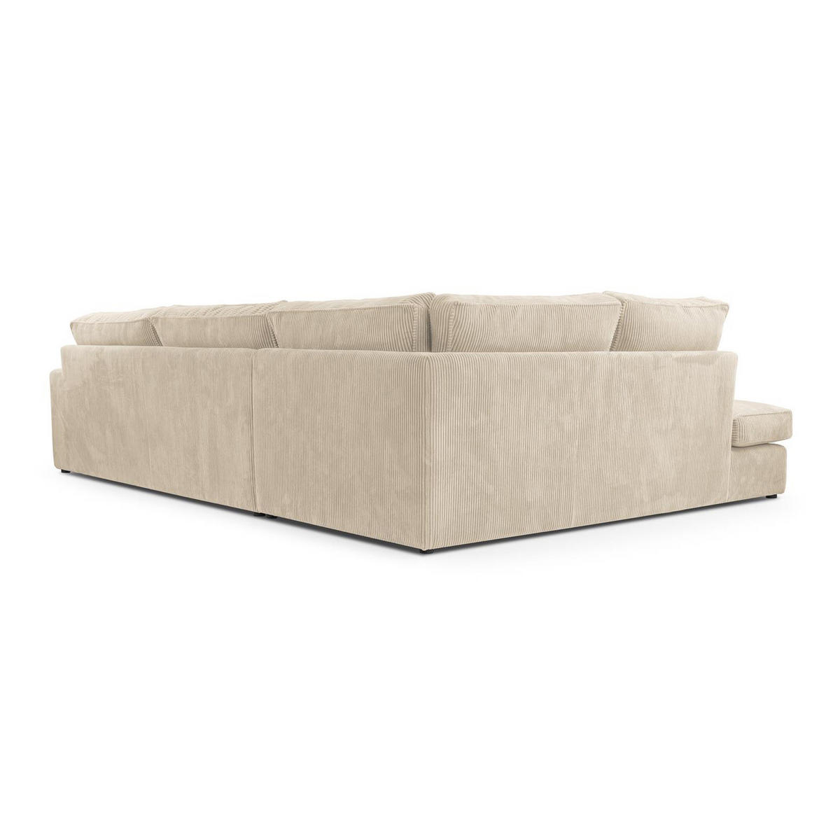ECKSOFA Parma ohne Schlaffunktion, Cord-Stoff, Creme, Links - Beige/Schwarz, Textil (314/224cm) - Beautysofa