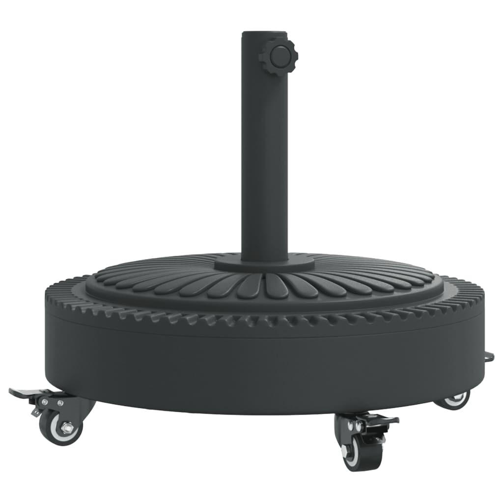 SONNENSCHIRMSTÄNDER Mit Rollen Für Ø38/48 Mm Mast 27 Kg Rund - Schwarz, Kunststoff (45/45cm) - vidaXL