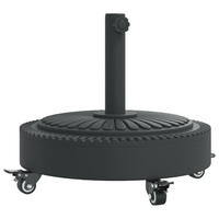 SONNENSCHIRMSTÄNDER Mit Rollen Für Ø38/48 Mm Mast 27 Kg Rund - Schwarz, Kunststoff (45/45cm) - vidaXL