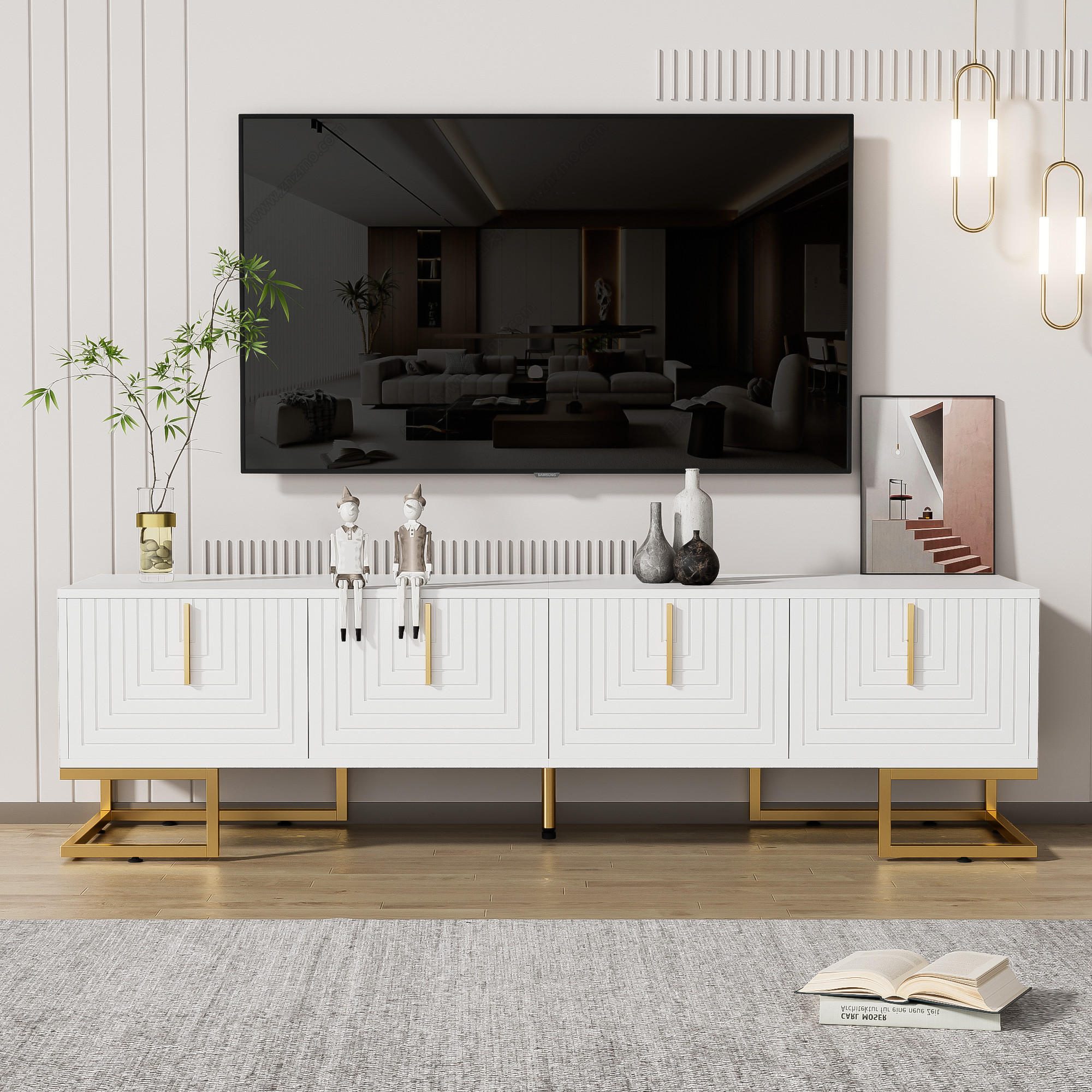 Fortuna Lai Tv-Schrank Weiß 170x45.5x40 cm