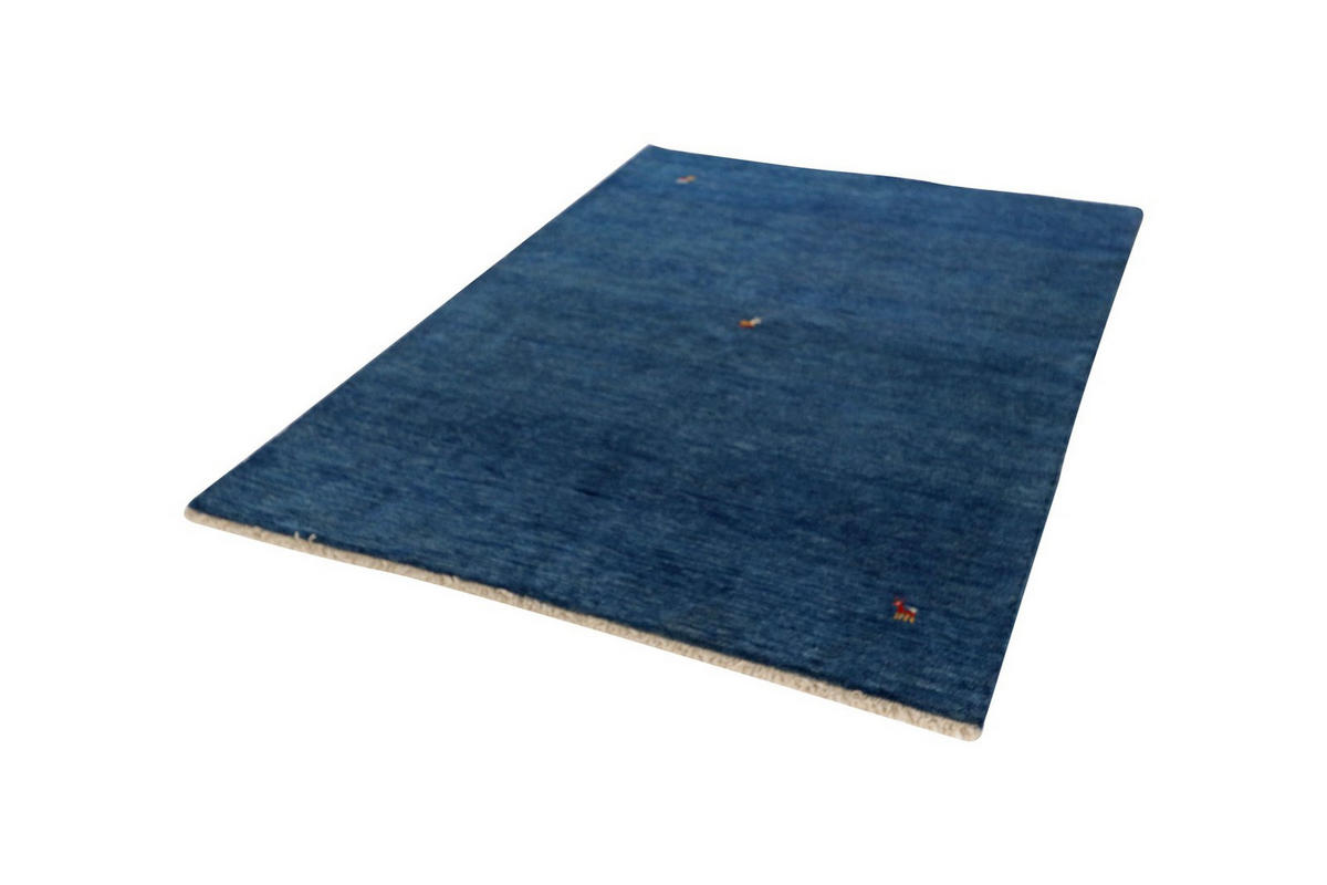 GABBEH-TEPPICH handgeknüpft Blau 208/153 cm Schurwolle - Blau, Textil (153/208cm) - Looma
