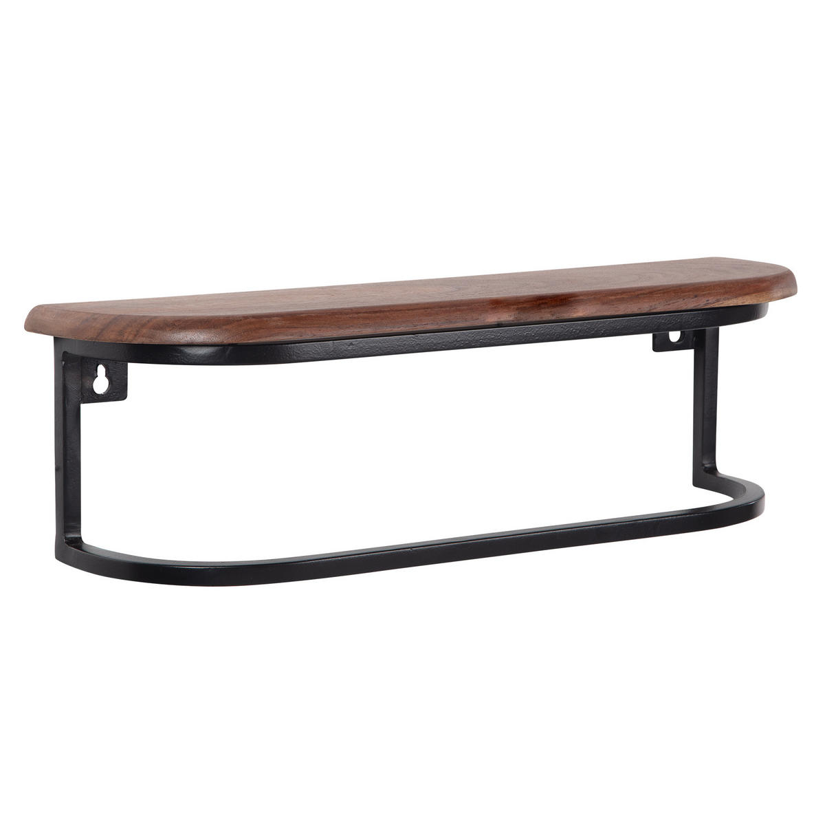 WANDREGAL Massivholz Metall Industrial Stil 50x15x13 cm - Schwarz/Braun, Holz/Metall (50/15/13cm) - KADIMA DESIGN