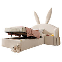 BETT mit hydraulischem Stauraum 90x200 cm Samt Beige, 2-tlg. mit Nachttisch - Beige, Metall (90/200cm) - Beauniv