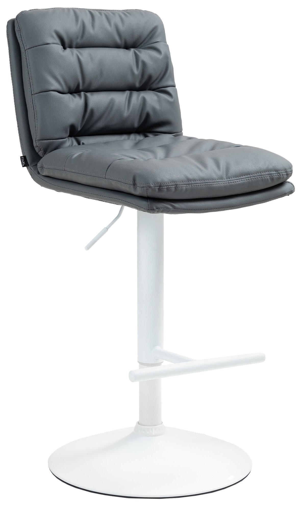 BARHOCKER Lederlook grau - Weiß/Grau, Textil/Metall (42/94/56cm) - CLP