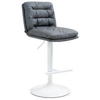 BARHOCKER Lederlook grau - Weiß/Grau, Textil/Metall (42/94/56cm) - CLP