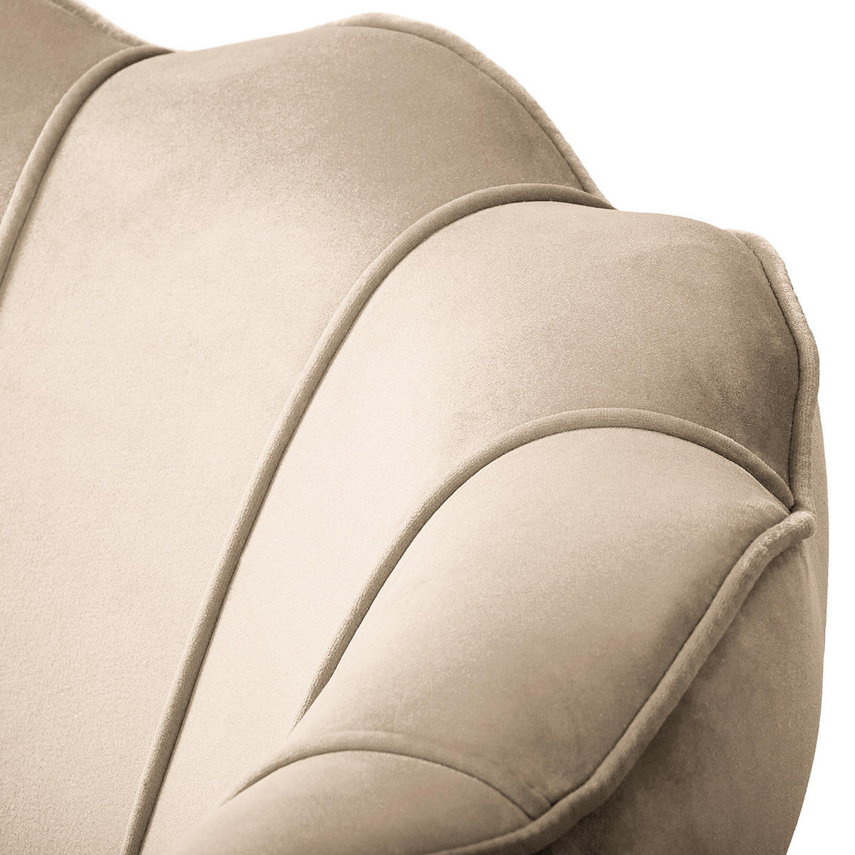 SESSEL - Samt, Füße Dunkel - Dunkelbraun/Creme, Birkenholz/Textil (75/74/75cm) - home24