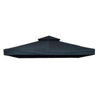PAVILLONDACH, Polyester, Kohlegrau - Grau, Kunststoff (300/18/300cm) - Outsunny