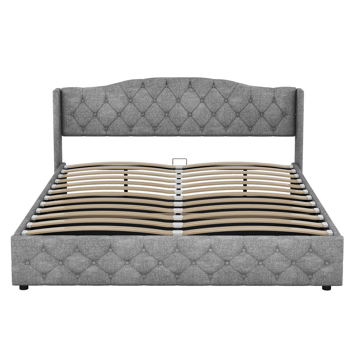 POLSTERBETT 180x200 cm Stauraum grau - Grau, Textil (180/200cm) - LEBENLANG