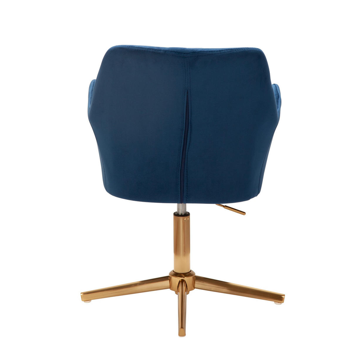 DREHSTUHL Samt mit Armlehnen Eisengestell 360° Funktion, Blau 97x55x55 cm - Blau/Goldfarben, Textil/Metall (97/55/55cm) - KADIMA DESIGN