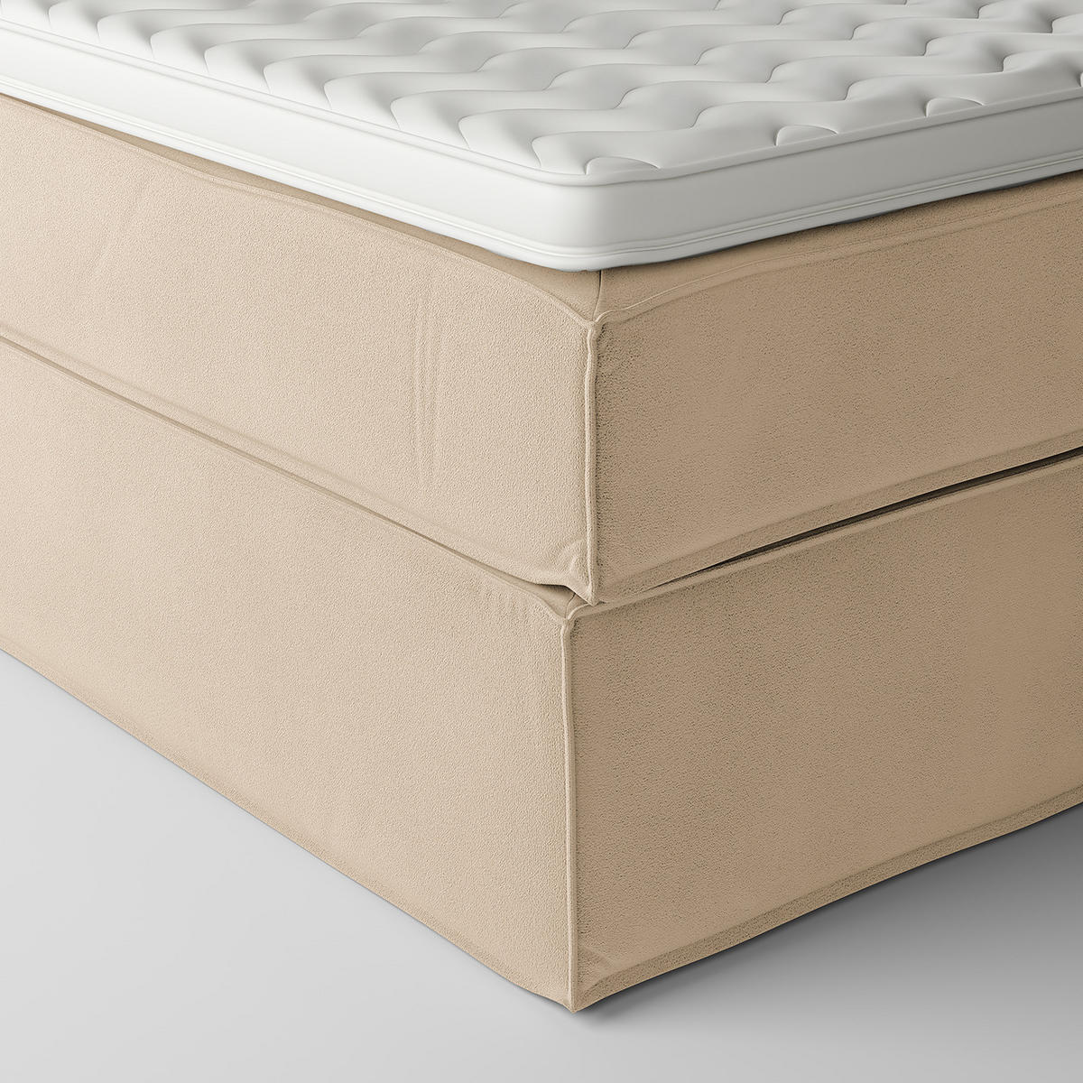 BOXSPRINGBETT mit Kopfteil - Premium - Beige, Textil (140/200cm) - home24
