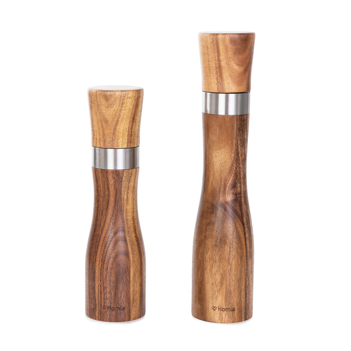 GEWÜRZMÜHLE Mooka 20 cm i 25 cm 2er-Set - Naturfarben, Holz (7/25/7cm) - Homla