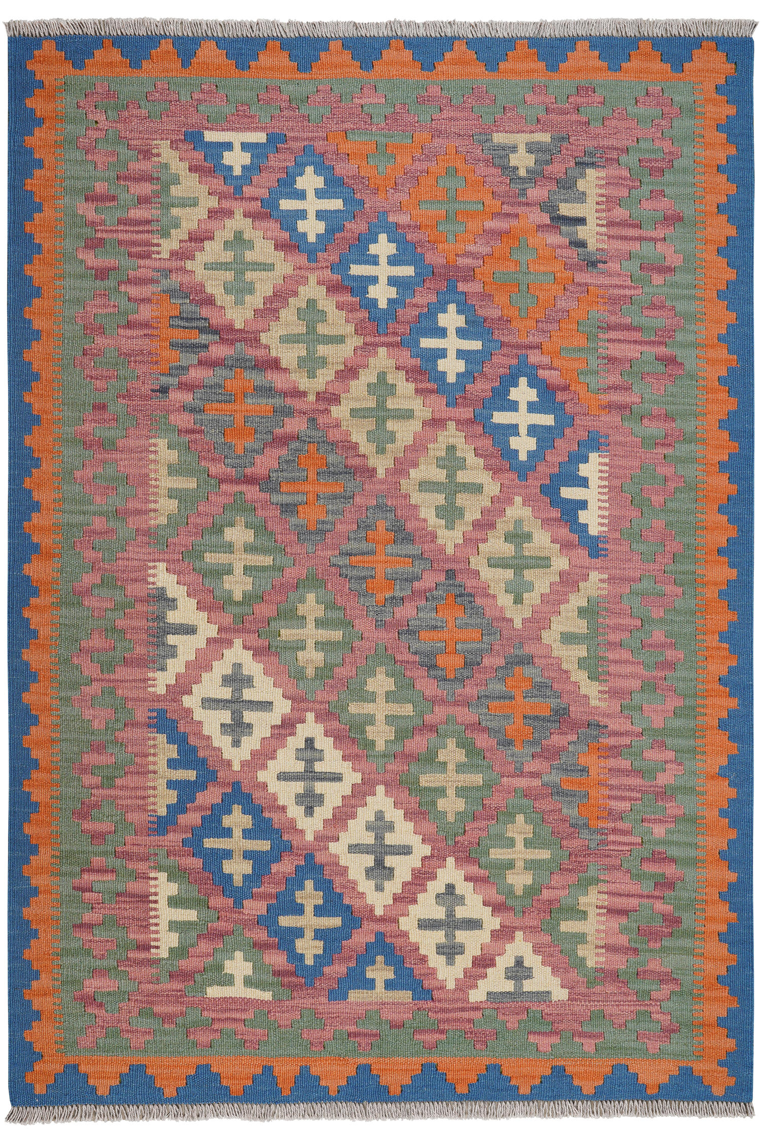 HANDWEBTEPPICH Kelim Gashgai Rosa 179/124 cm Schurwolle - Pink, Textil (124/179cm) - Looma