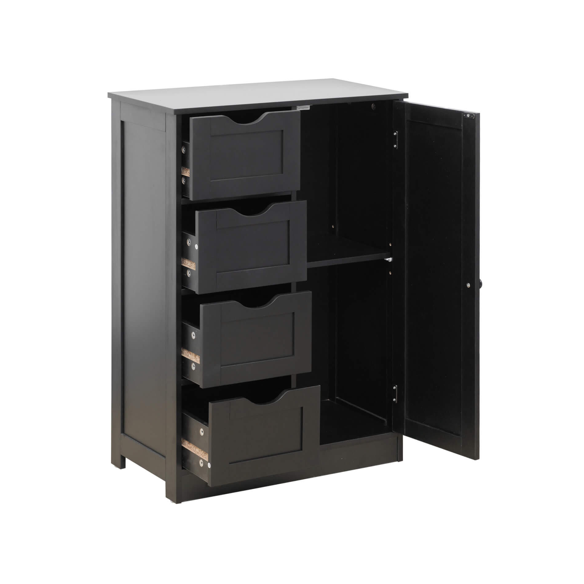 KOMMODE Schwarz 30/56/82 cm - Schwarz, Holzwerkstoff (30/82/56cm) - Mobili Rebecca