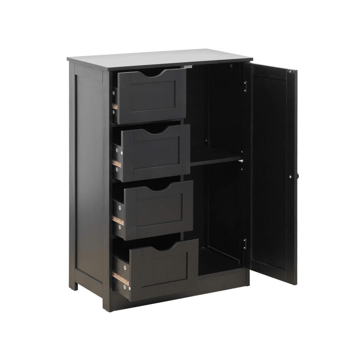 KOMMODE Schwarz 30/56/82 cm - Schwarz, Holzwerkstoff (30/82/56cm) - Mobili Rebecca