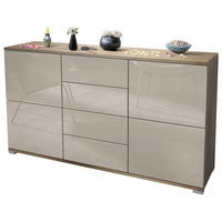 SIDEBOARD Rova Sandgrau Hochglanz - Sandfarben, Holzwerkstoff (138.5/75.5/35cm) - Vladon
