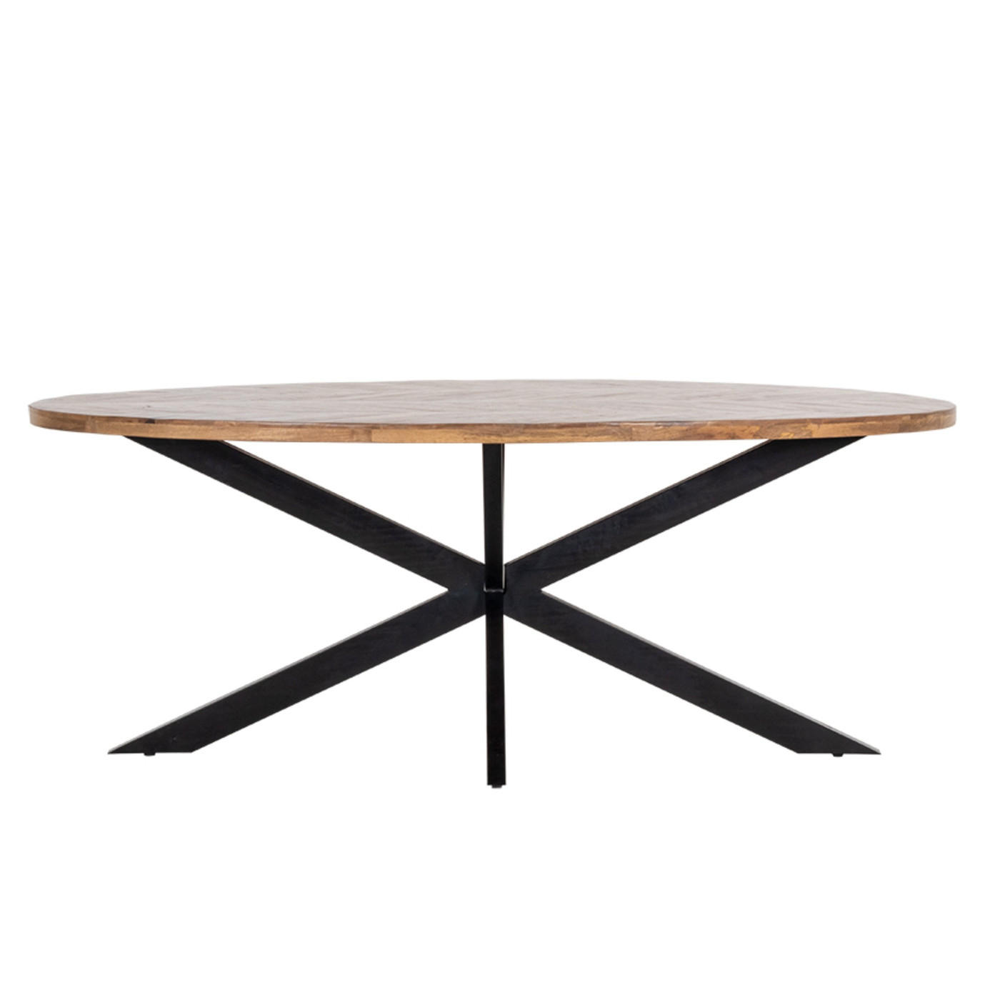 ESSTISCH oval Herringbone 240cm, natürlich - Braun, Holz (200/100/78cm) - Giga Meubel