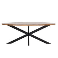 ESSTISCH oval Herringbone 240cm, natürlich - Braun, Holz (200/100/78cm) - Giga Meubel