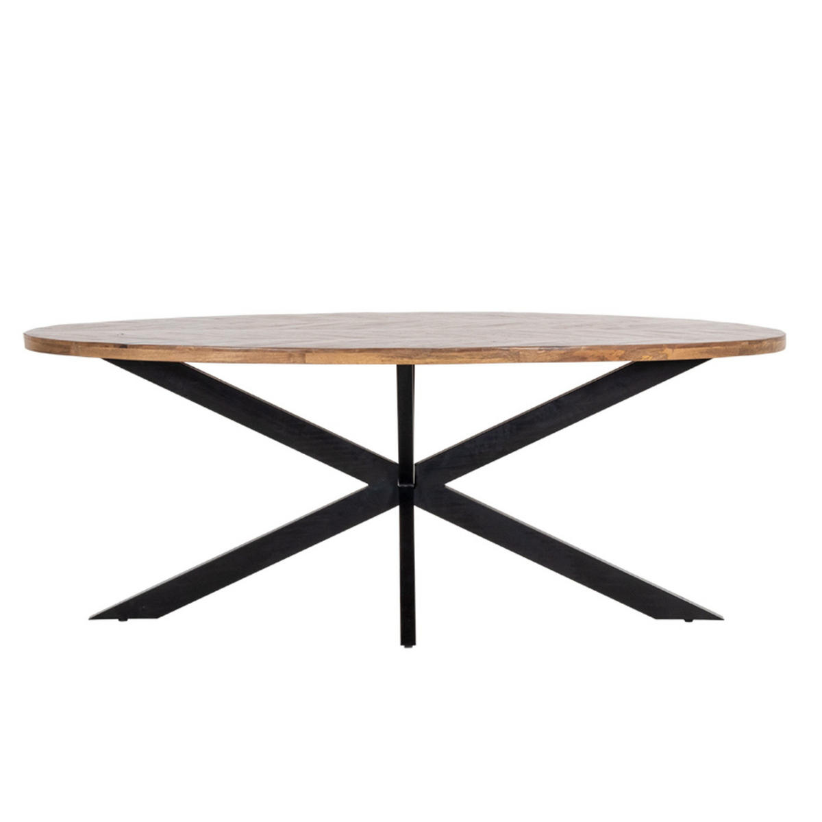 ESSTISCH oval Herringbone 240cm, natürlich - Braun, Holz (200/100/78cm) - Giga Meubel