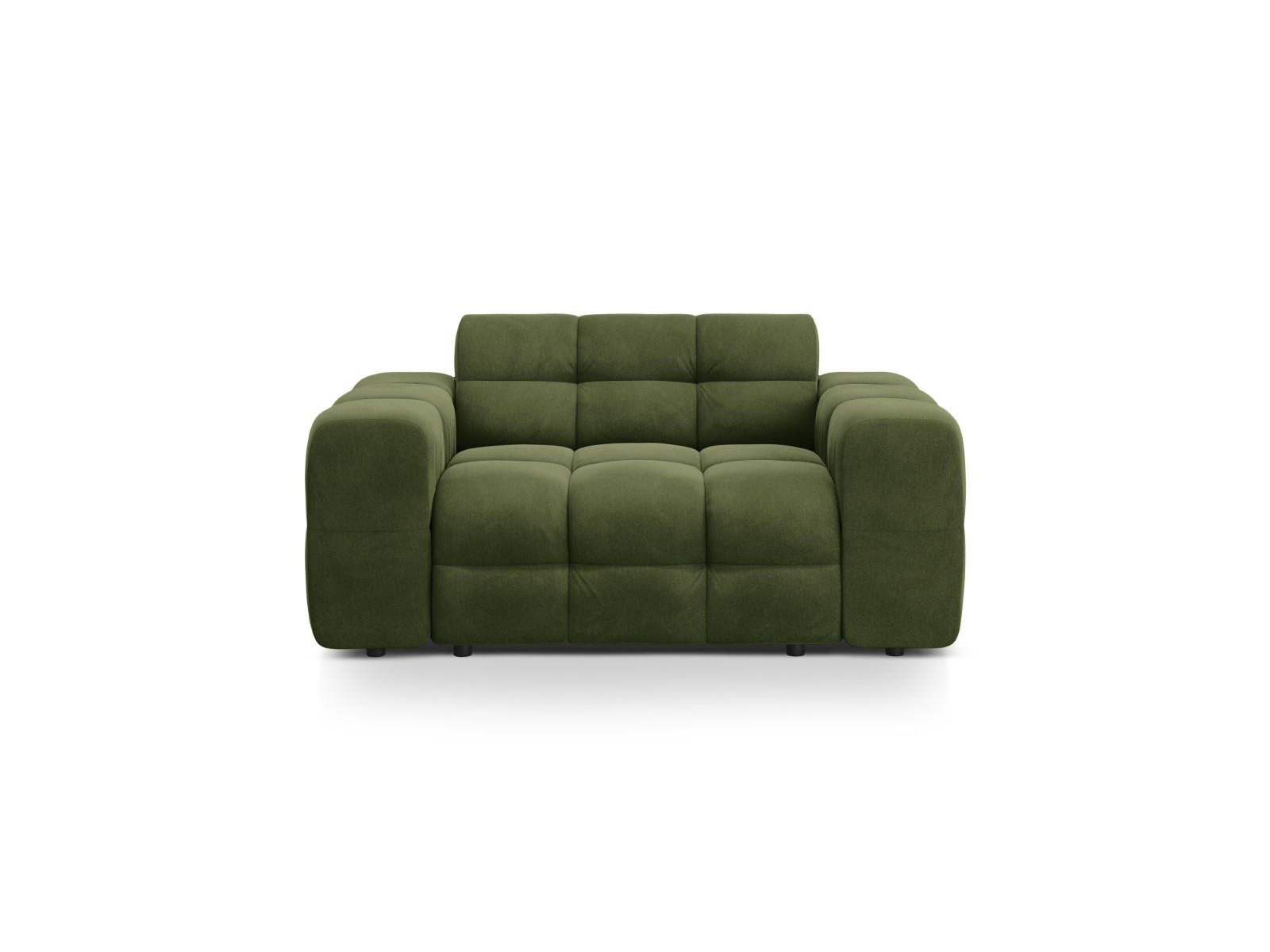 SOFA Kendal aus Samt armeegrün 2 Sitzplätze - Olivgrün, Textil (156/79/103cm) - Micadoni