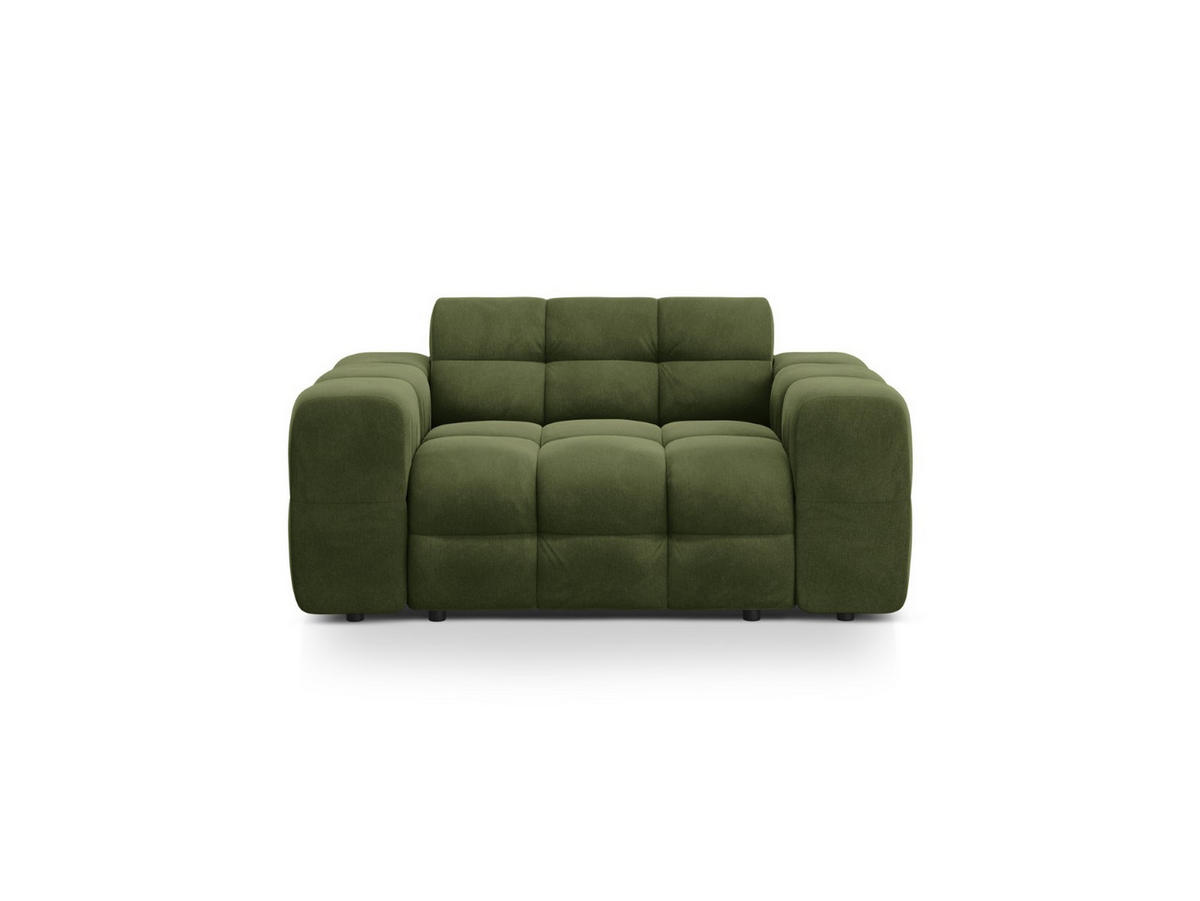SOFA Kendal aus Samt armeegrün 2 Sitzplätze - Olivgrün, Textil (156/79/103cm) - Micadoni