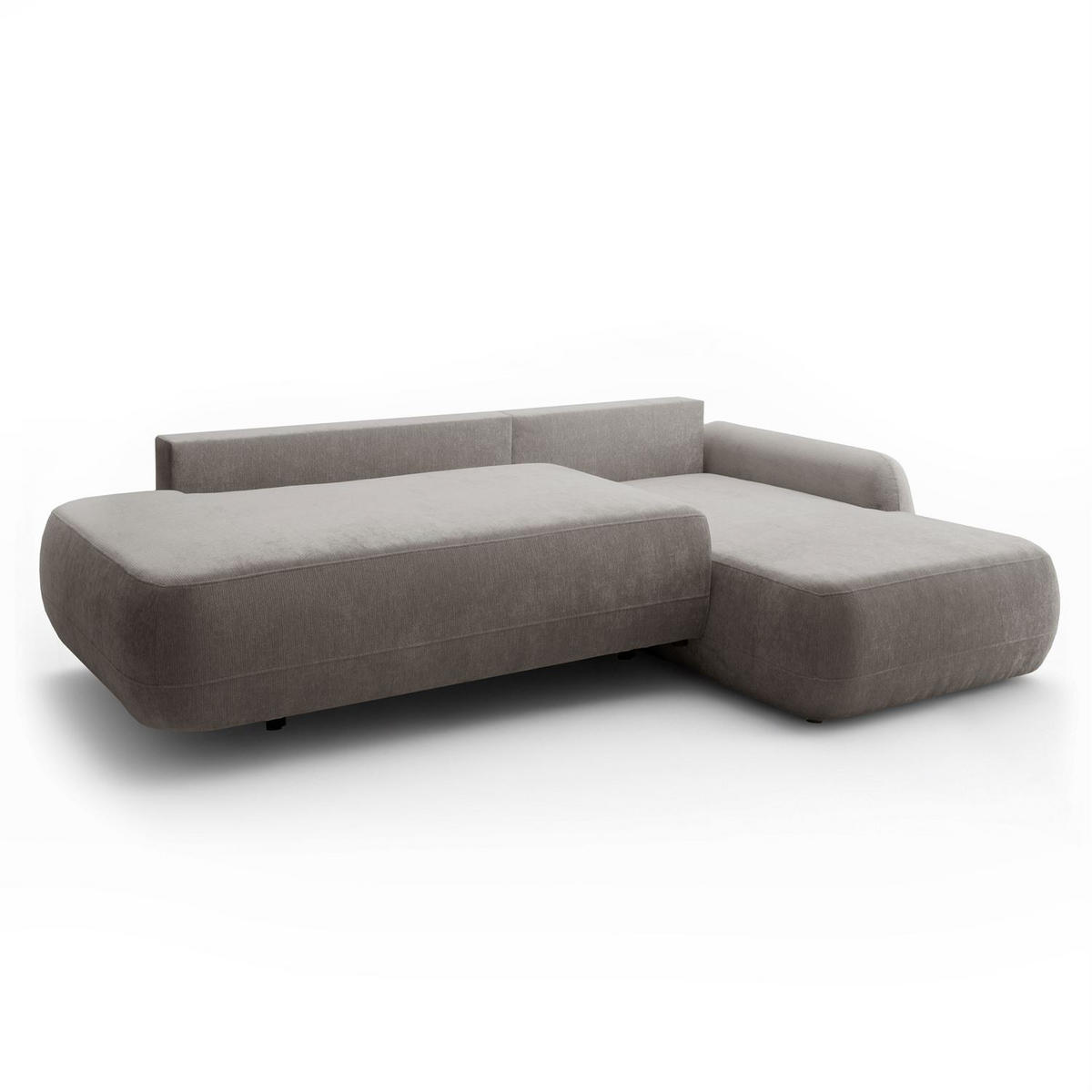 ECKSOFA GOYA mit Schlaffunktion und Bettkasten, Rechte, Perfect Harmony 85 - Hellgrau, Textil (302/184cm) - Lookway