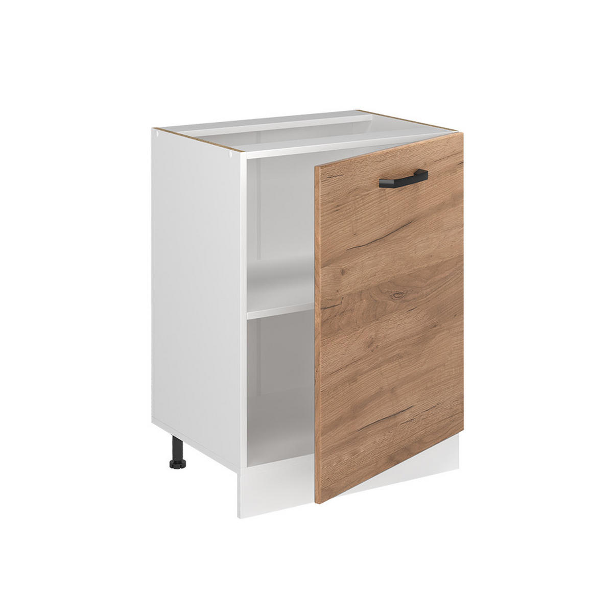 KUCHYNSKÁ SPODNÁ SKRINKA R-Line, Dub Goldkraft/biely, 60 cm s 1 dverami antrasiitti työtaso - biela/farba duba, kompozitné drevo (60/81.6/60cm) - Vicco