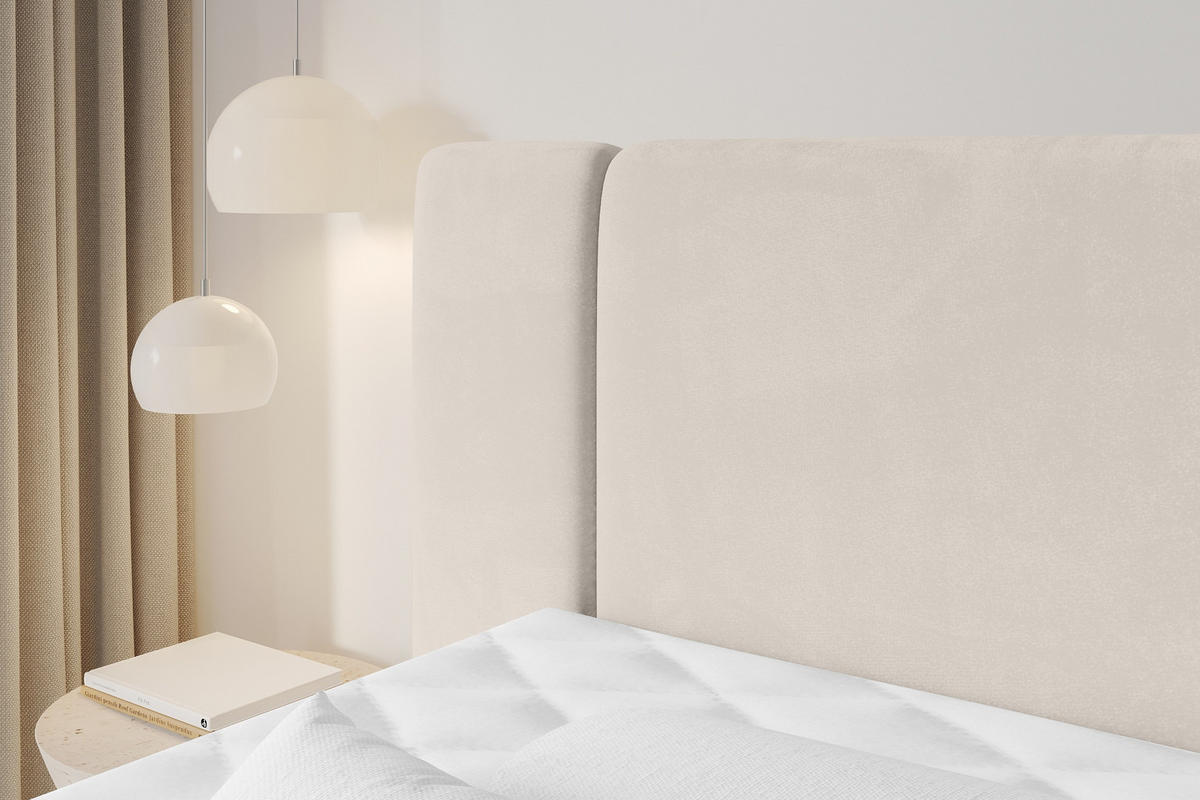 BOXSPRINGBETT mit Matratze H3/H4 - EVON KING Zanozek - 140x200 cm Beige - Beige, Holzwerkstoff (140/200cm) - ALTDECOR
