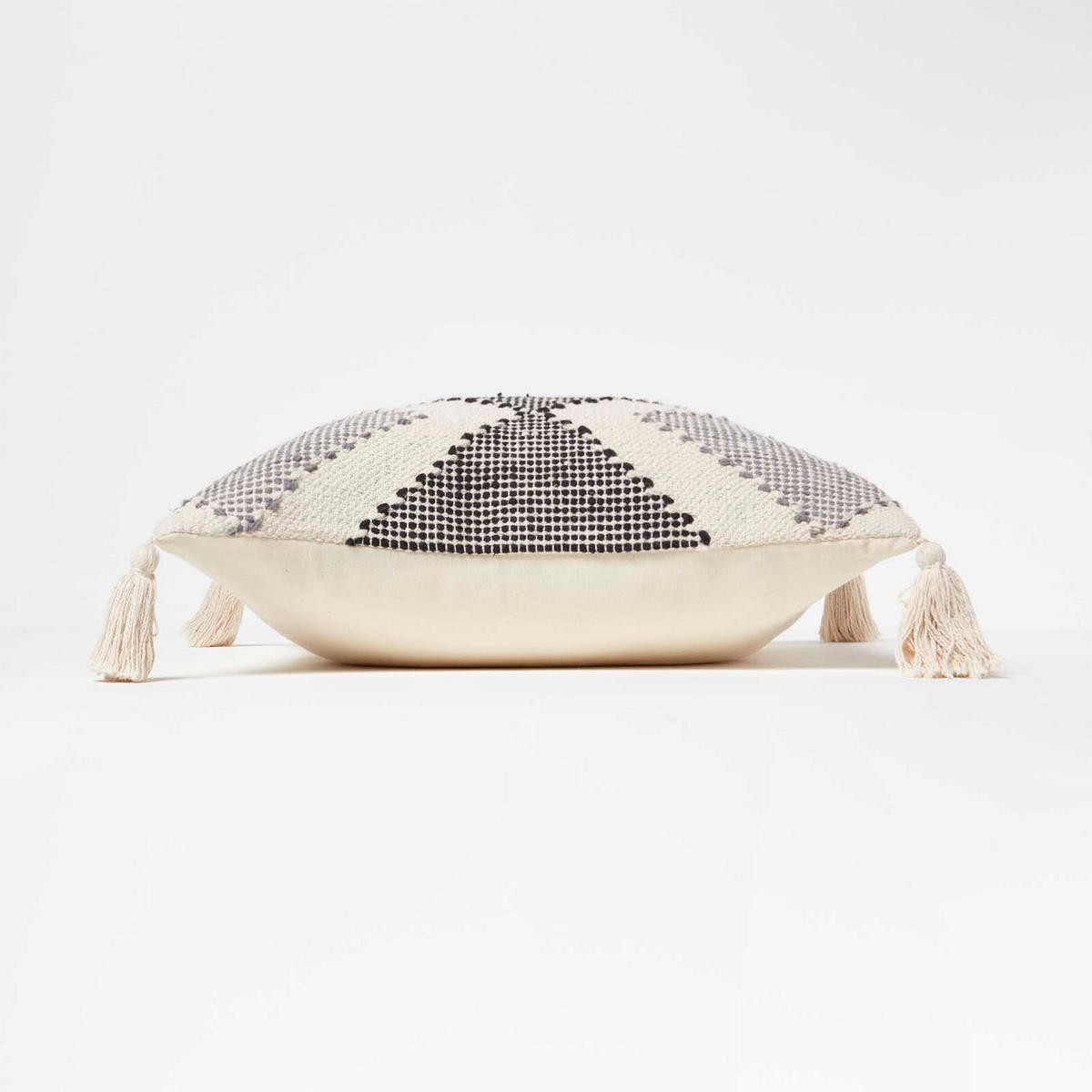 DEKOKISSEN Malmö 45/45 cm geometrisch gemustert - Creme, Textil (45/45cm) - Homescapes