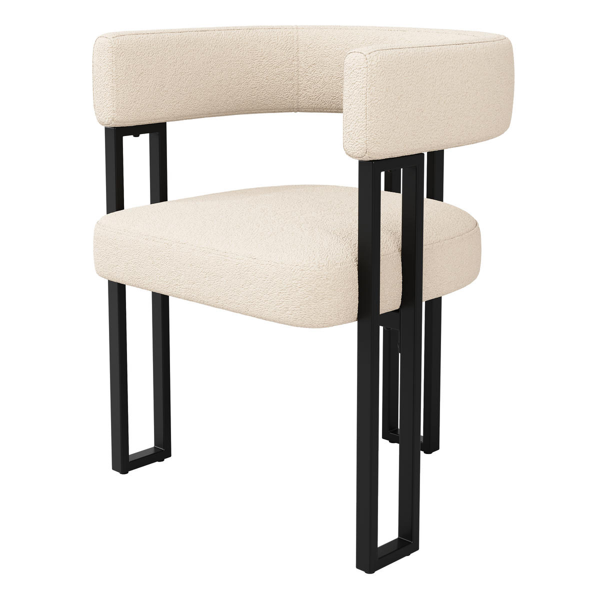 WOHNZIMMER STÜHLE mit Lammwollstoff 4tlg mit Rückenlehne - Beige, Textil (54/72/51.5cm) - EVRYAE