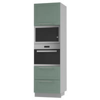 BACKOFEN-HOCHSCHRANK Kvantum D14/RU/2M/284 Mint Matt / Grau Matt 60 / 59 / 207cm - Grau/Mintgrün, Holz/Holzwerkstoff (60/207/59cm) - Feldmann-Wohnen