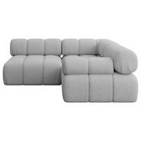 ECKSOFA modulares Sofa Mende-L1 - 190x190x70 cm Hellgrau Bouclé - Hellgrau, Holzwerkstoff/Textil (190/190cm) - ALTDECOR