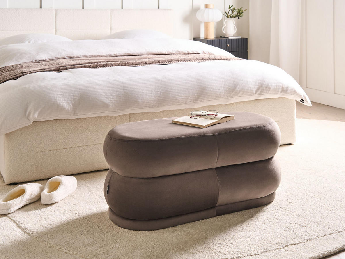 BANK Dunkelbraun Ellendale - Dunkelbraun, Holz/Textil (90/40/41cm) - Beliani
