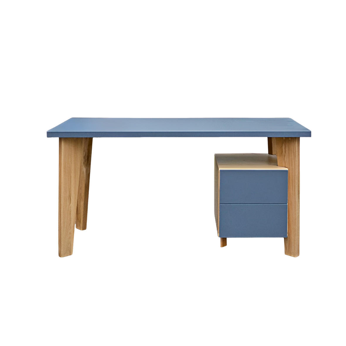 SCHREIBTISCH aus Holz mit Container für das Arbeitszimmer GRAND - Eichefarben, Holz (70/150/75cm) - Rawood Furniture