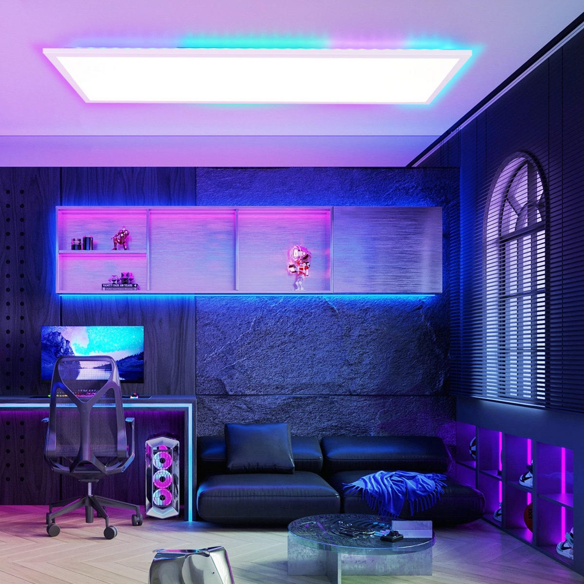 LED-DECKENLEUCHTE Lucido 119.5/29.5/5.6cm - Weiß, Metall (29.5/119.5/5.6cm) - Nettlife