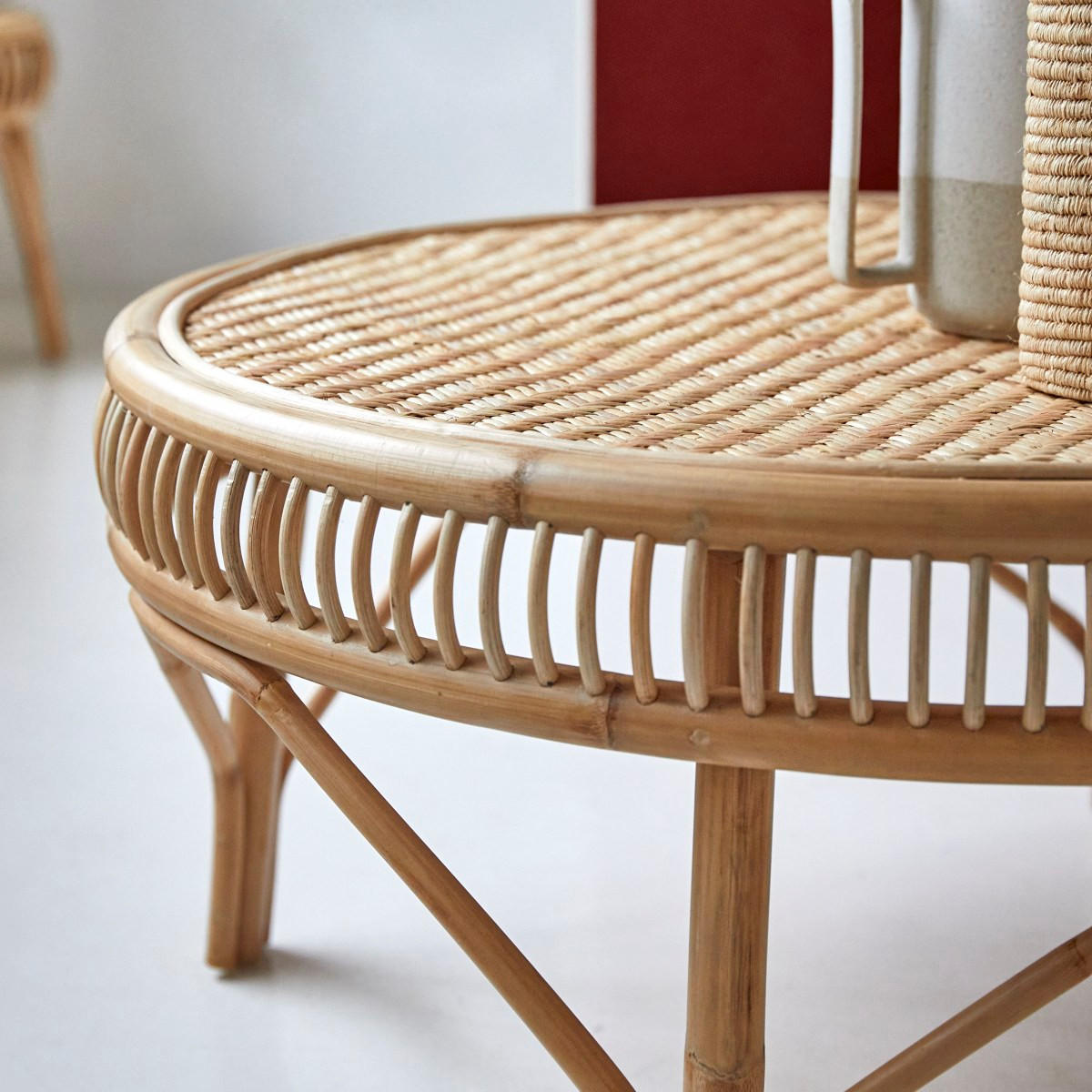 COUCHTISCH Zita Natur aus Rattan - Naturfarben, Naturmaterialien (90/90/40cm) - Tikamoon