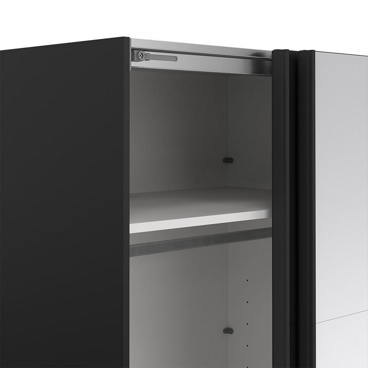 SCHIEBETÜRENSCHRANK, Catania, Schwarz, Holzwerkstoff, 179 x 67 x 221 cm - Schwarz, Holzwerkstoff (179/221/67cm) - ebuy24